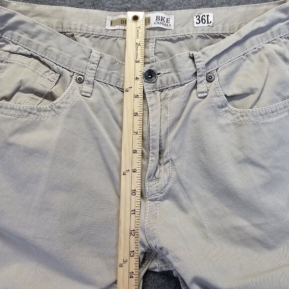 BKE Casuals Derek Straight Leg Khakis Mens Size 36L (36x31.5) Beige 100% Cotton - Picture 9 of 10